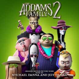 Обложка к диску с музыкой из мультфильма «Семейка Аддамс: Горящий тур»