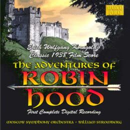 Обложка к диску с музыкой из фильма «Приключения Робин Гуда»