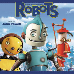 Обложка к диску с музыкой из мультфильма «Роботы»