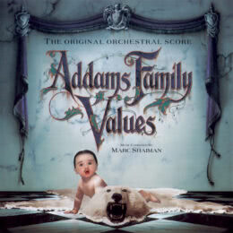 Обложка к диску с музыкой из фильма «Ценности семейки Аддамс»