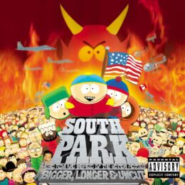 Обложка к диску с музыкой из мультфильма «Южный Парк: Большой, длинный, необрезанный»