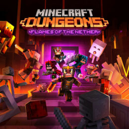 Обложка к диску с музыкой из игры «Minecraft Dungeons: Flames of the Nether»